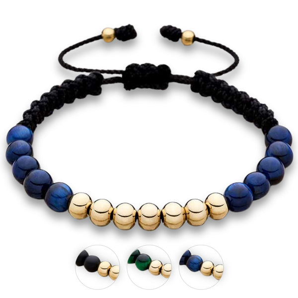 Pulsera Central Oro 18k y Cuarzos Naturales