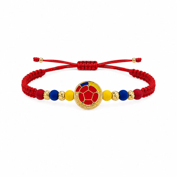 Pulsera de Escudo de Colombia y Neopreno Oro 18k