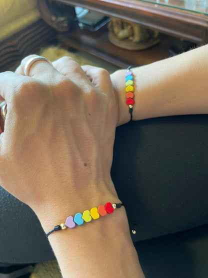 pulsera de corazones lgtbi para parejas