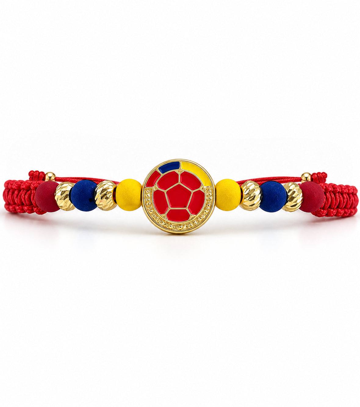 Pulsera de Escudo de Colombia y Neopreno Oro 18k