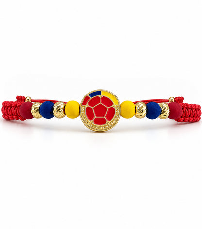 Pulsera de Escudo de Colombia y Neopreno Oro 18k