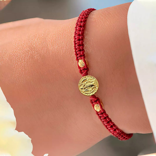 Hermosa Pulsera San Benito En Oro 18 Kilates + Certificado de Autenticación