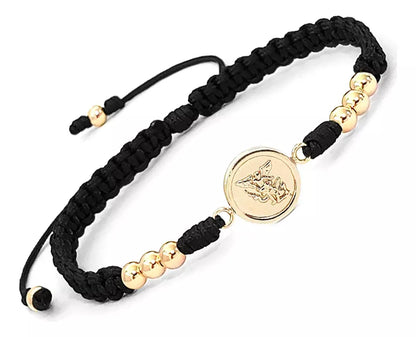 Pulsera en Herraje San Miguel Arcángel En Oro 18k Puro + Certificado