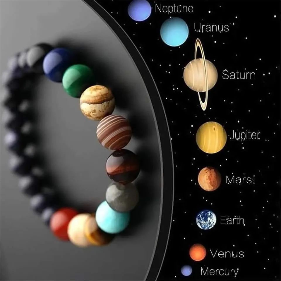 Pulsera de los Planetas de Piedras Naturales