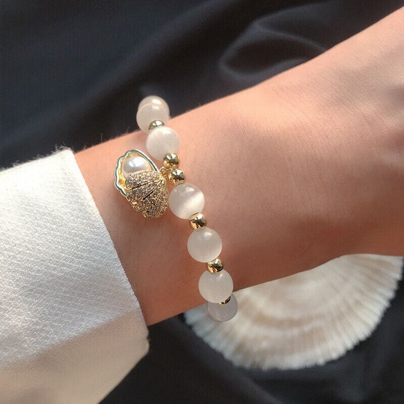 Brazalete Ópalo De Cristales con Concha de Abundancia