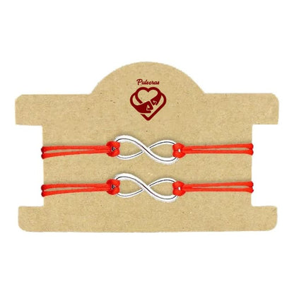 Manillas para Parejas Infinito Hilo Rojo x2