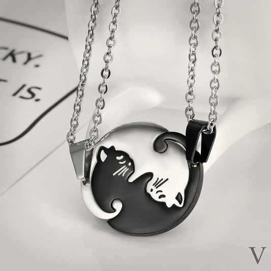 Collar Pareja de Gato Ying Yang