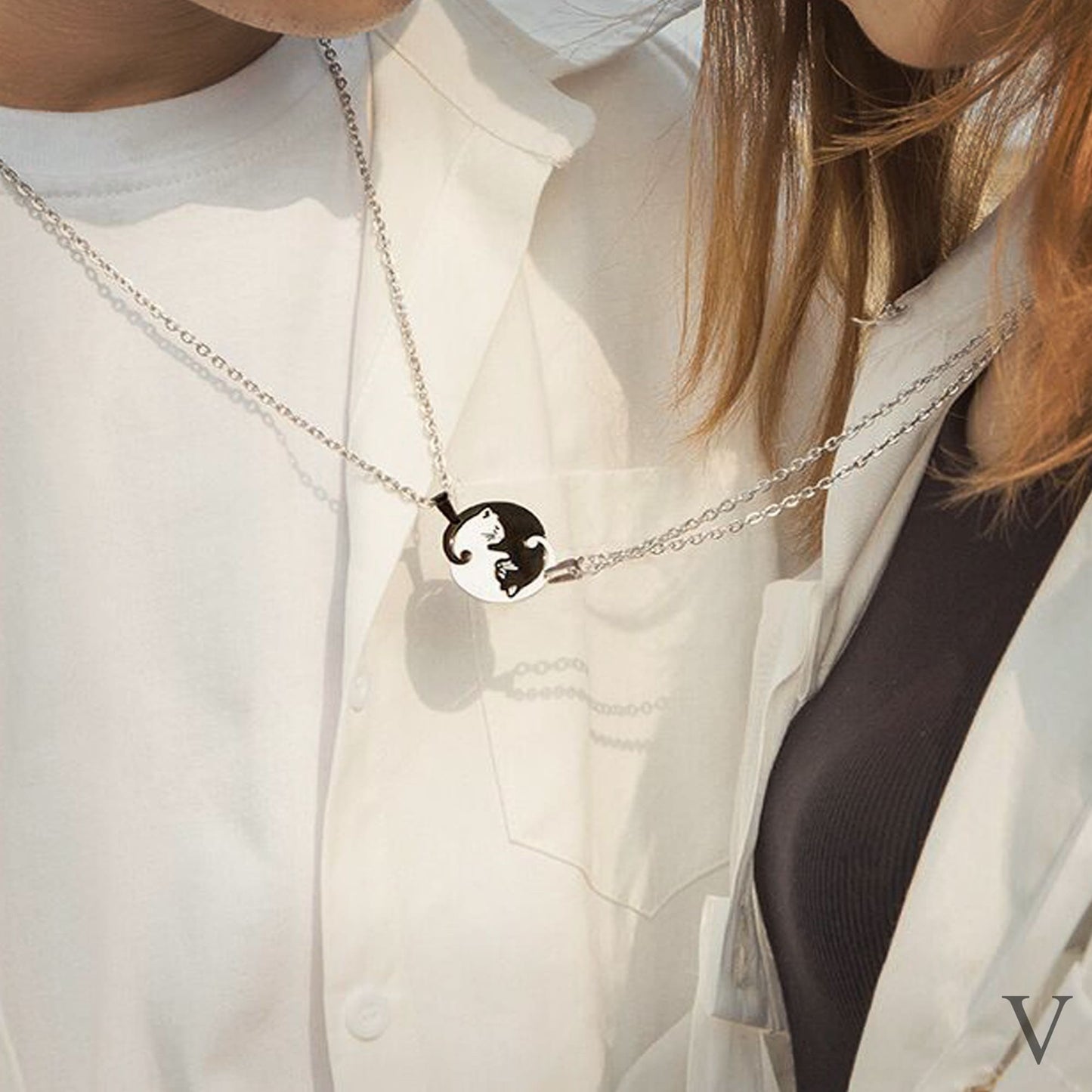 Collar Pareja de Gato Ying Yang