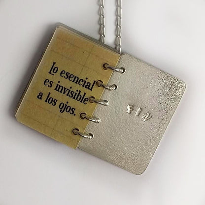 Collar Dije De Plata Fragmento De Libro El Principito - Hecho a Mano
