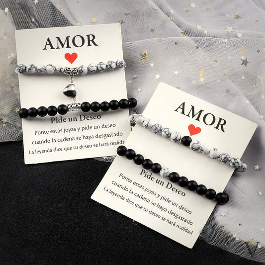 Pulsera Parejas por siempre mi corazón imantado