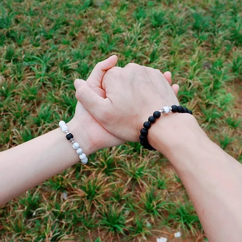 Pusera Para Parejas de Piedras + Corazón Magnético