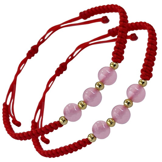 Pulsera Manilla Cuarzo Rosa x2