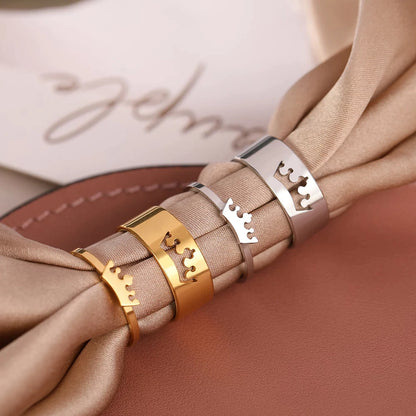 Anillos Para Pareja Del Rey & Reina en Acero Inoxidable
